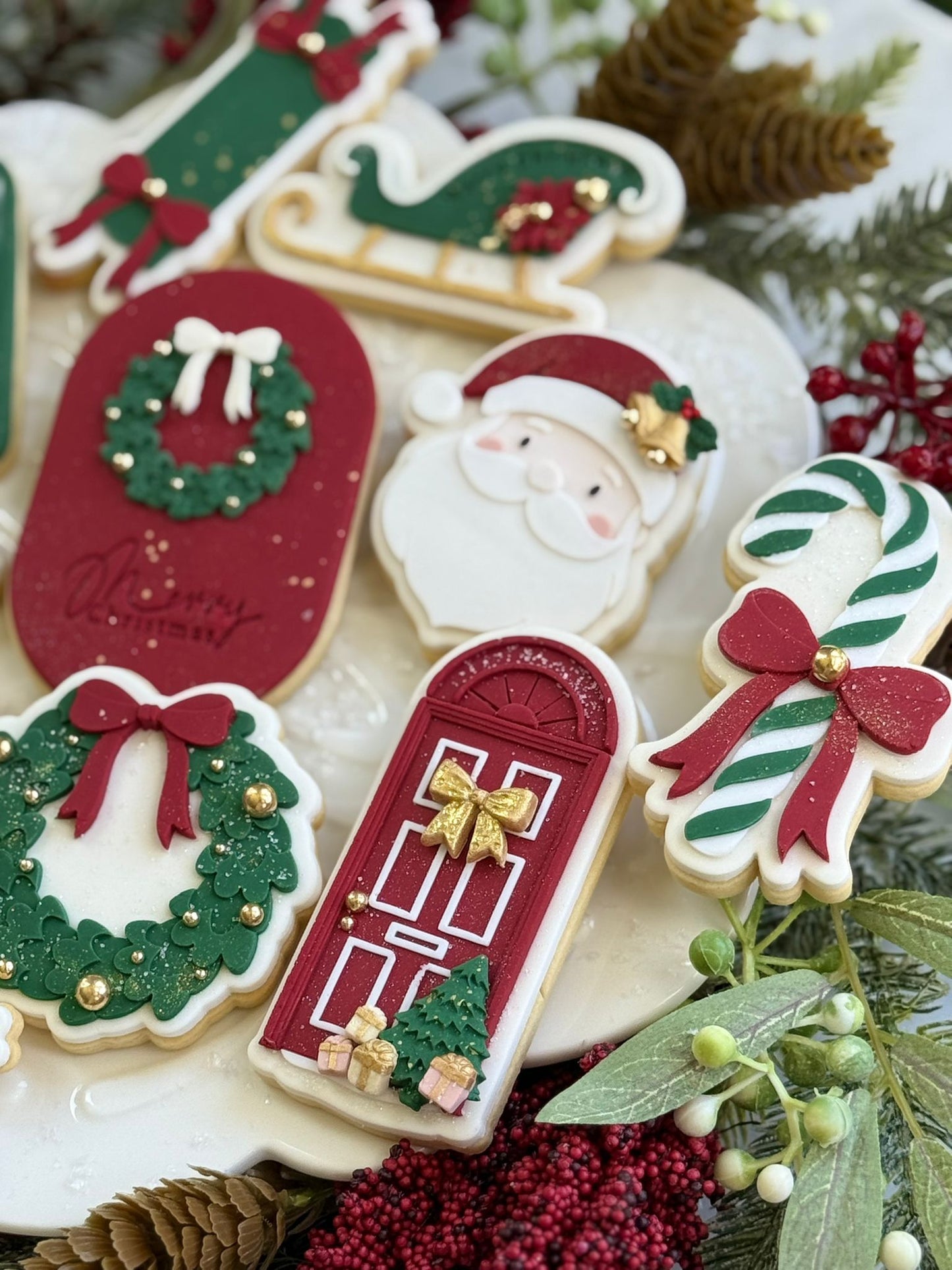 Candy Cane (Bow) - Cookie Stamp and Cutter