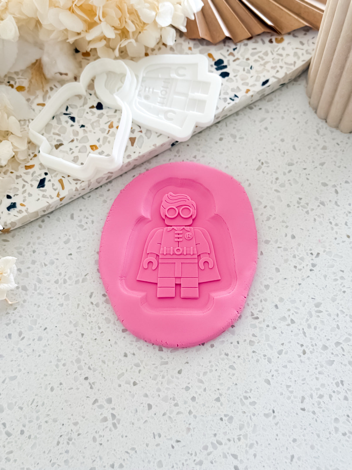 Sidekick Hero (Block Character) Stamp & Cutter - Perfect for Fondant & Sugar Cookies