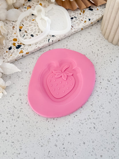 Strawberry Cookie Stamp & Cutter - Perfect for Fondant & Sugar Cookies