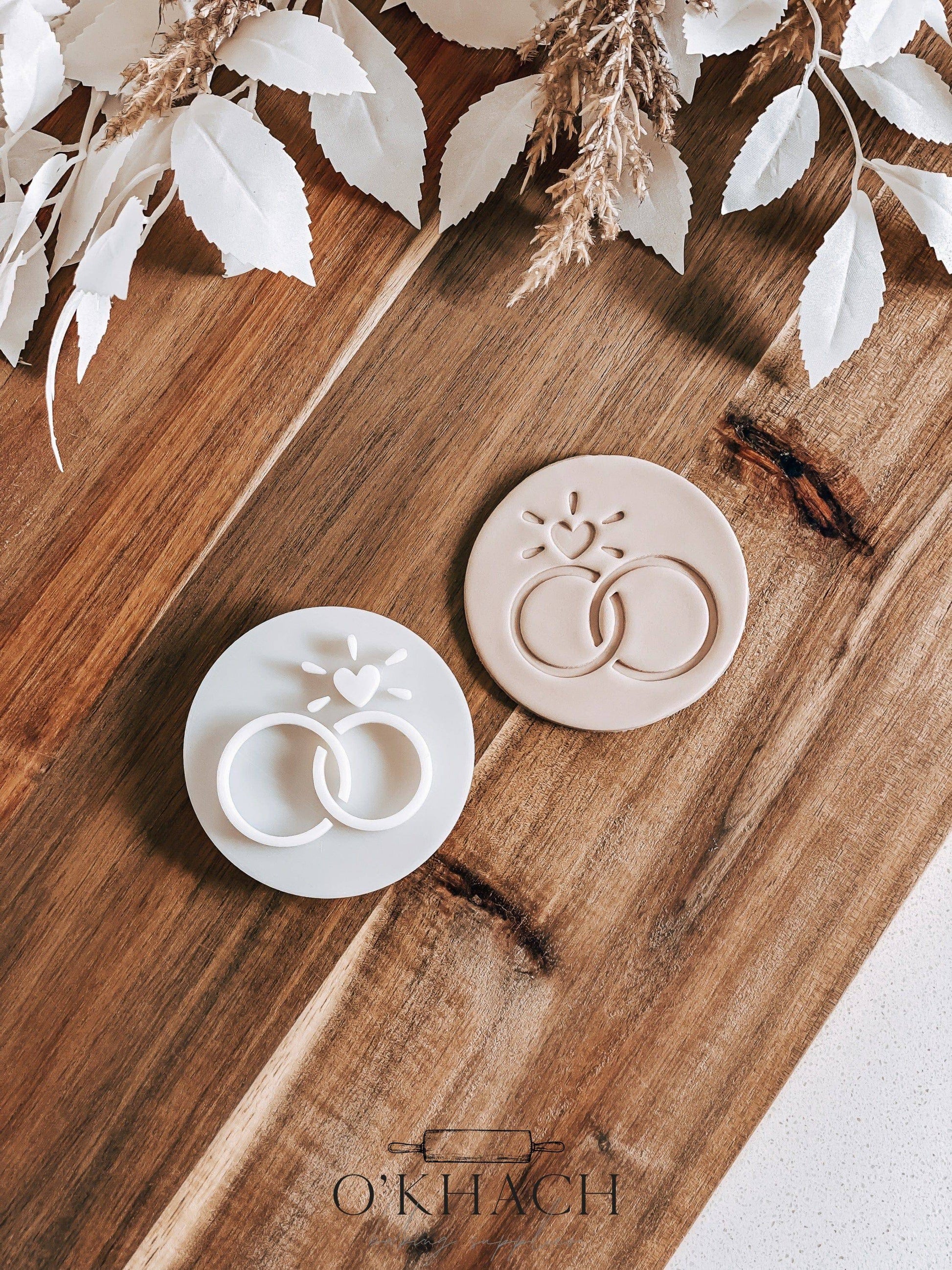  Wedding Rings - Cookie Stamp - Ideal for Fondant & Sugar Cookies