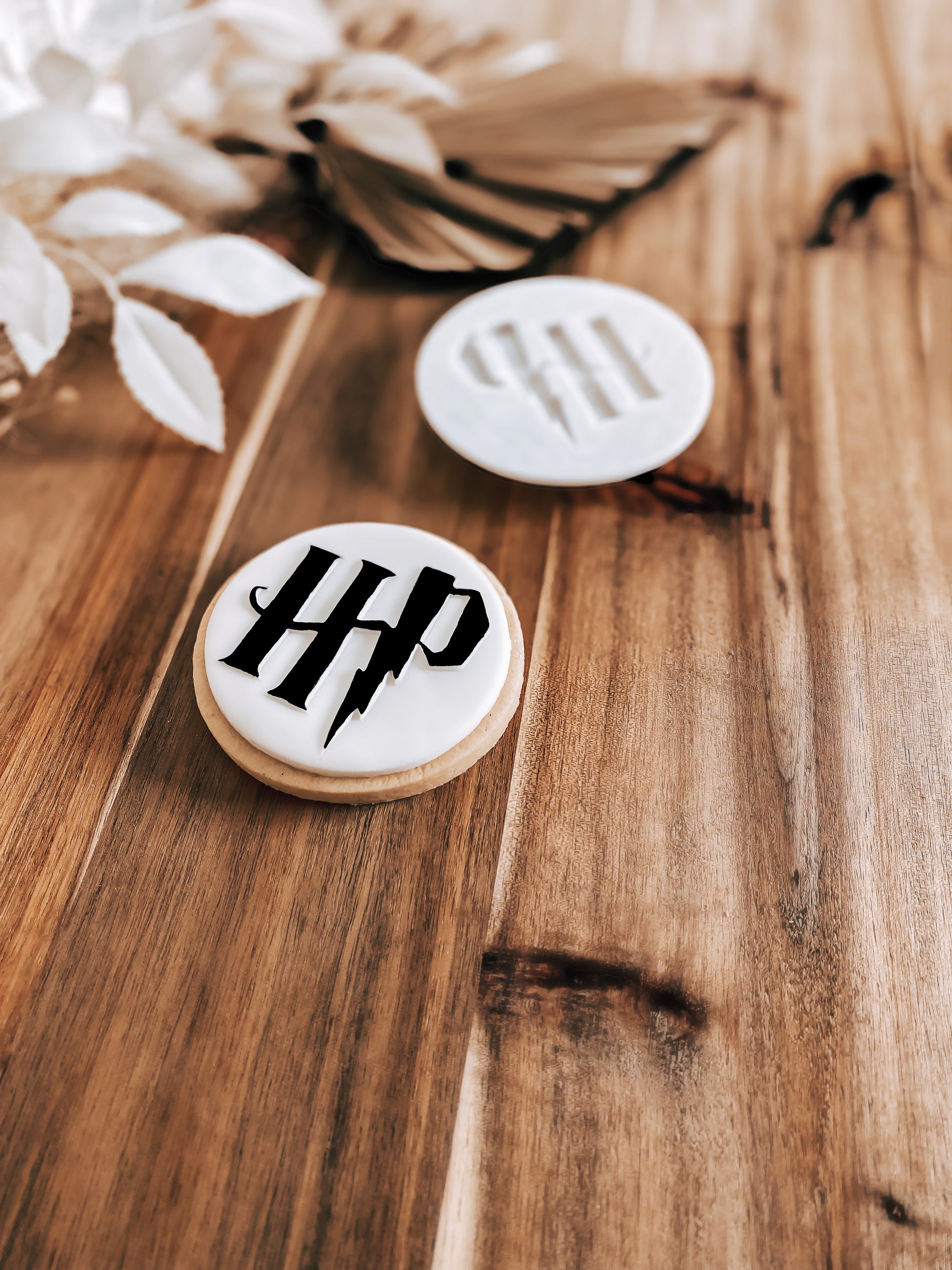 Wizard Initials Emblem - Cookie Stamp & Cutter - Fondant & Sugar Cookies