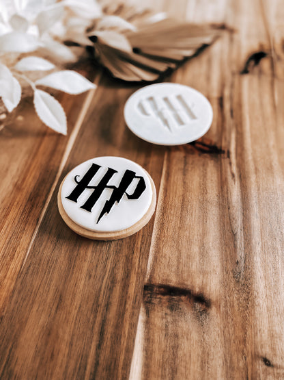 Wizard Initials Emblem - Cookie Stamp & Cutter - Fondant & Sugar Cookies
