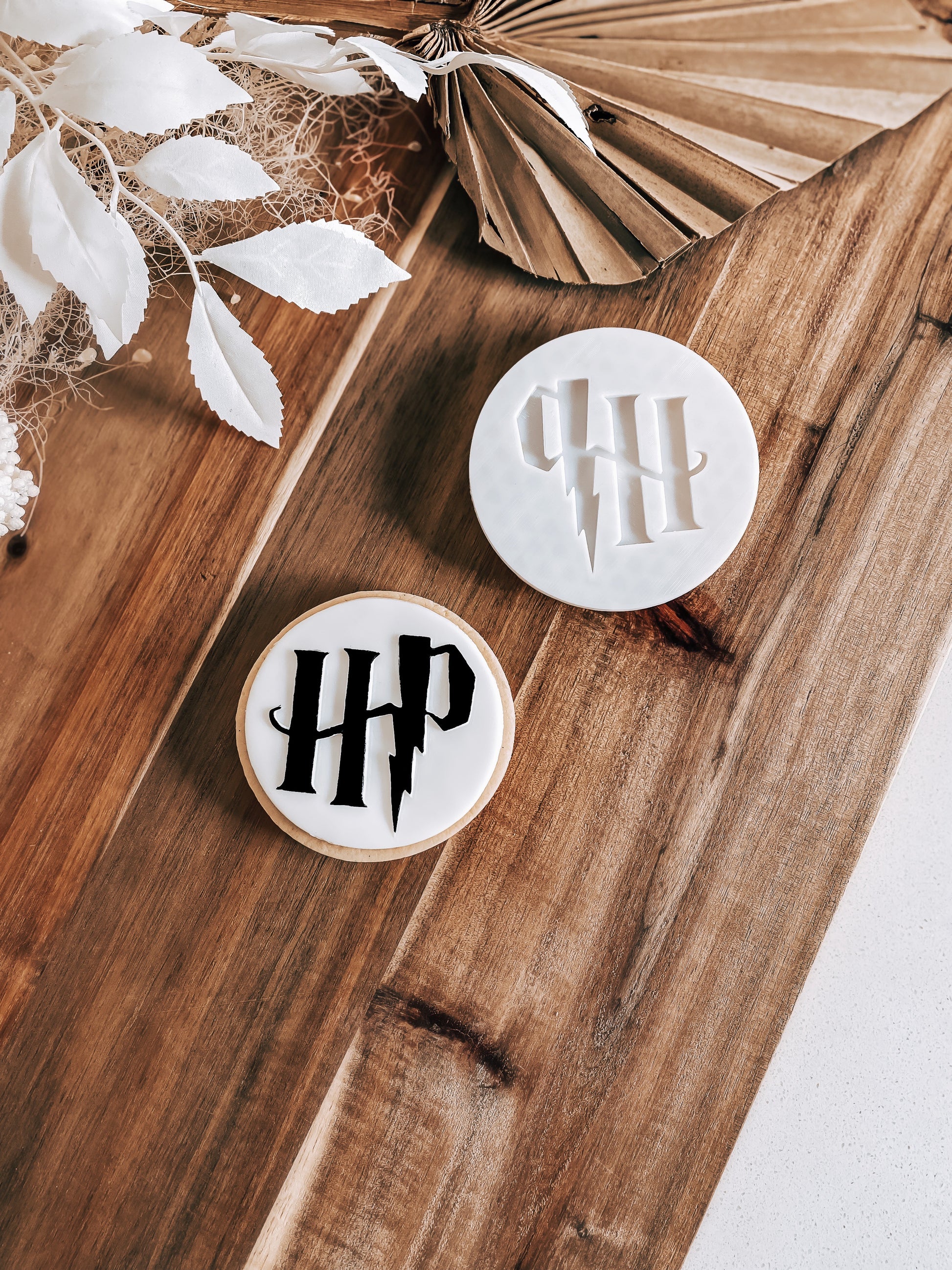 Wizard Initials Emblem - Cookie Stamp & Cutter - Fondant & Sugar Cookies