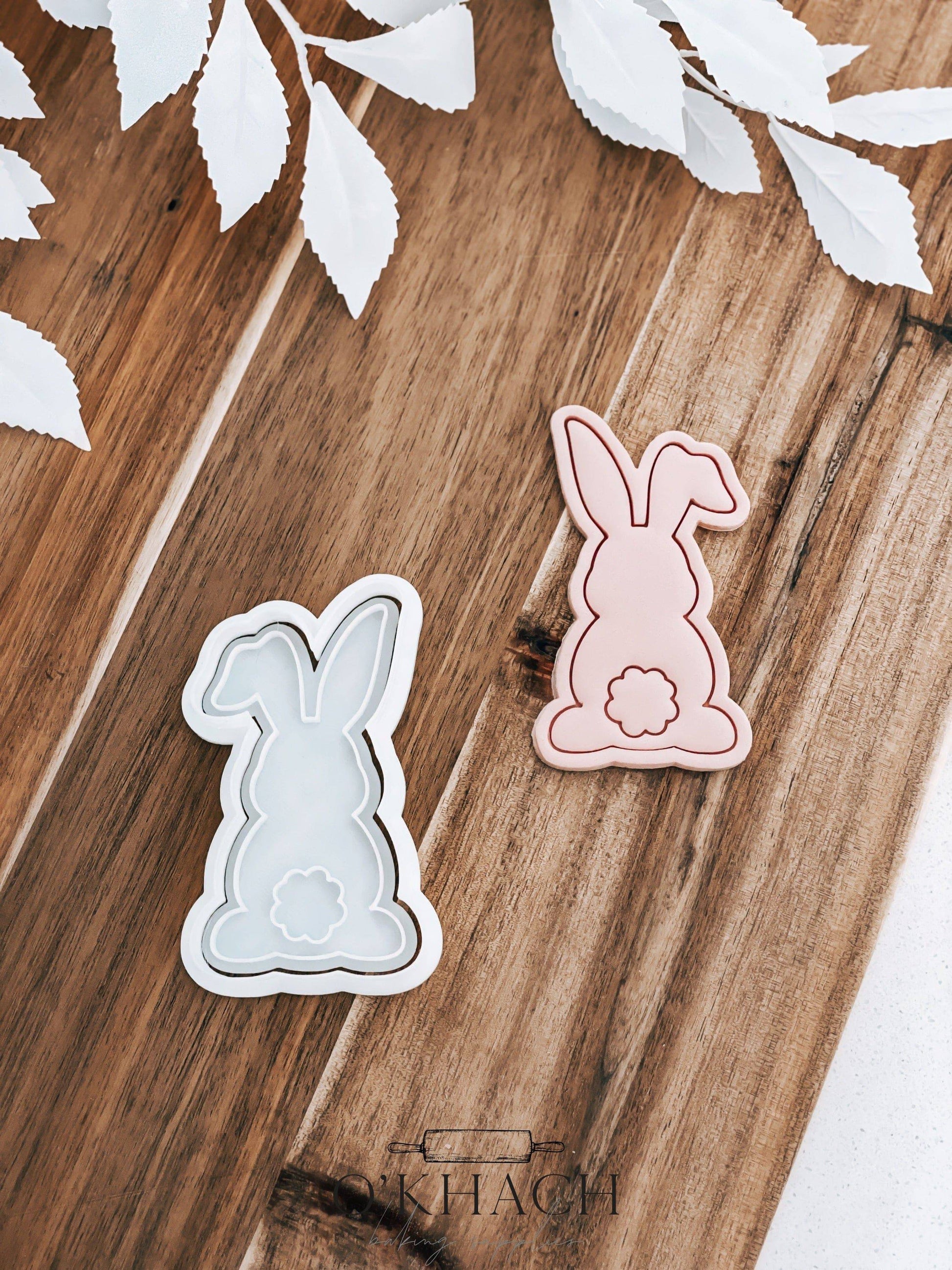 Bunny Behind Cookie Stamp and Cutter - O'Khach Baking Supplies