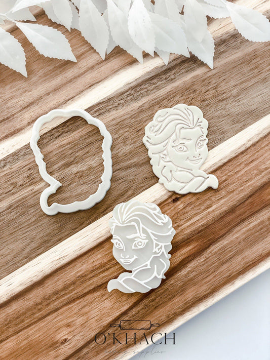 Elsa Head (Frozen) Cookie Stamp & Cutter - O'Khach Baking Supplies