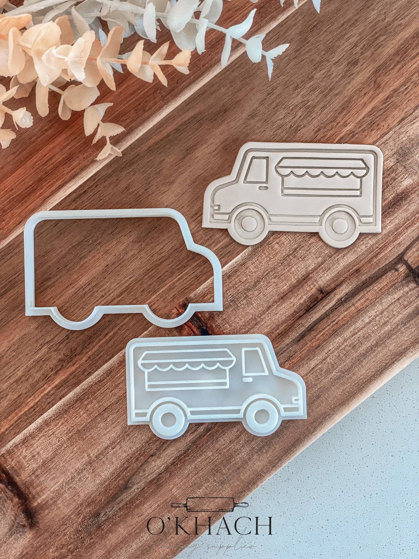 Food Truck - Cookie Stamp and Cutter - Ideal for Fondant & Sugar Cookies