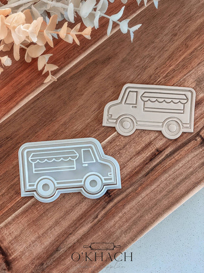 Food Truck - Cookie Stamp and Cutter - Ideal for Fondant & Sugar Cookies