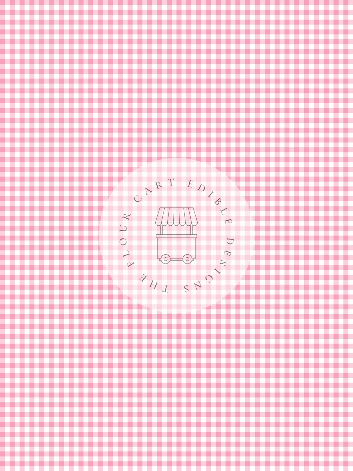 Gingham Pink  - Edible Image - O'Khach Baking Supplies