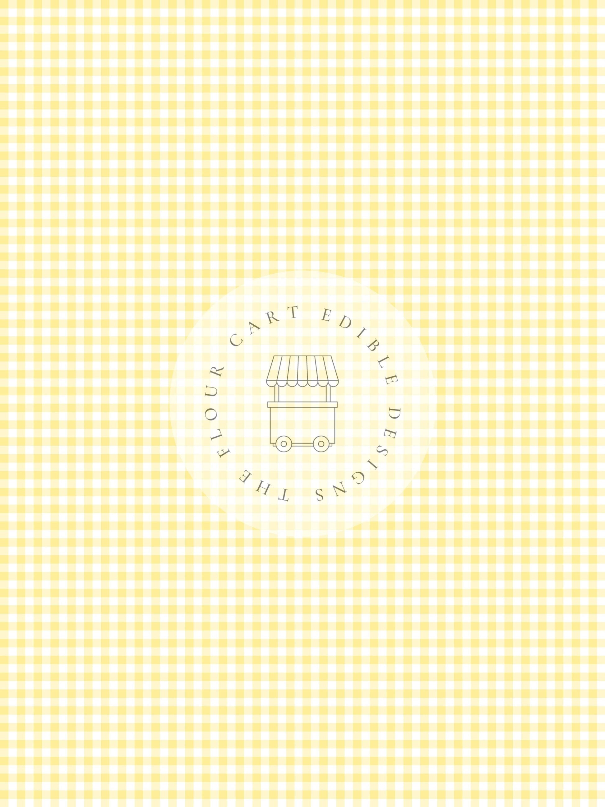 Gingham Yellow - Edible Image - O'Khach Baking Supplies