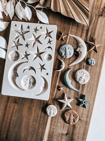 Stars & Moon Silicone Mould - O'Khach Baking Supplies