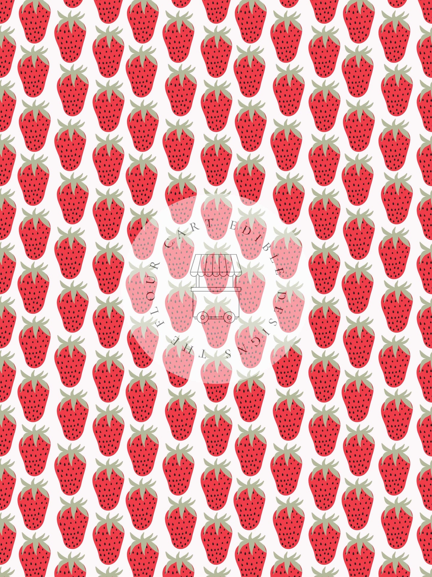 Strawberry Fields - Edible Image - O'Khach Baking Supplies