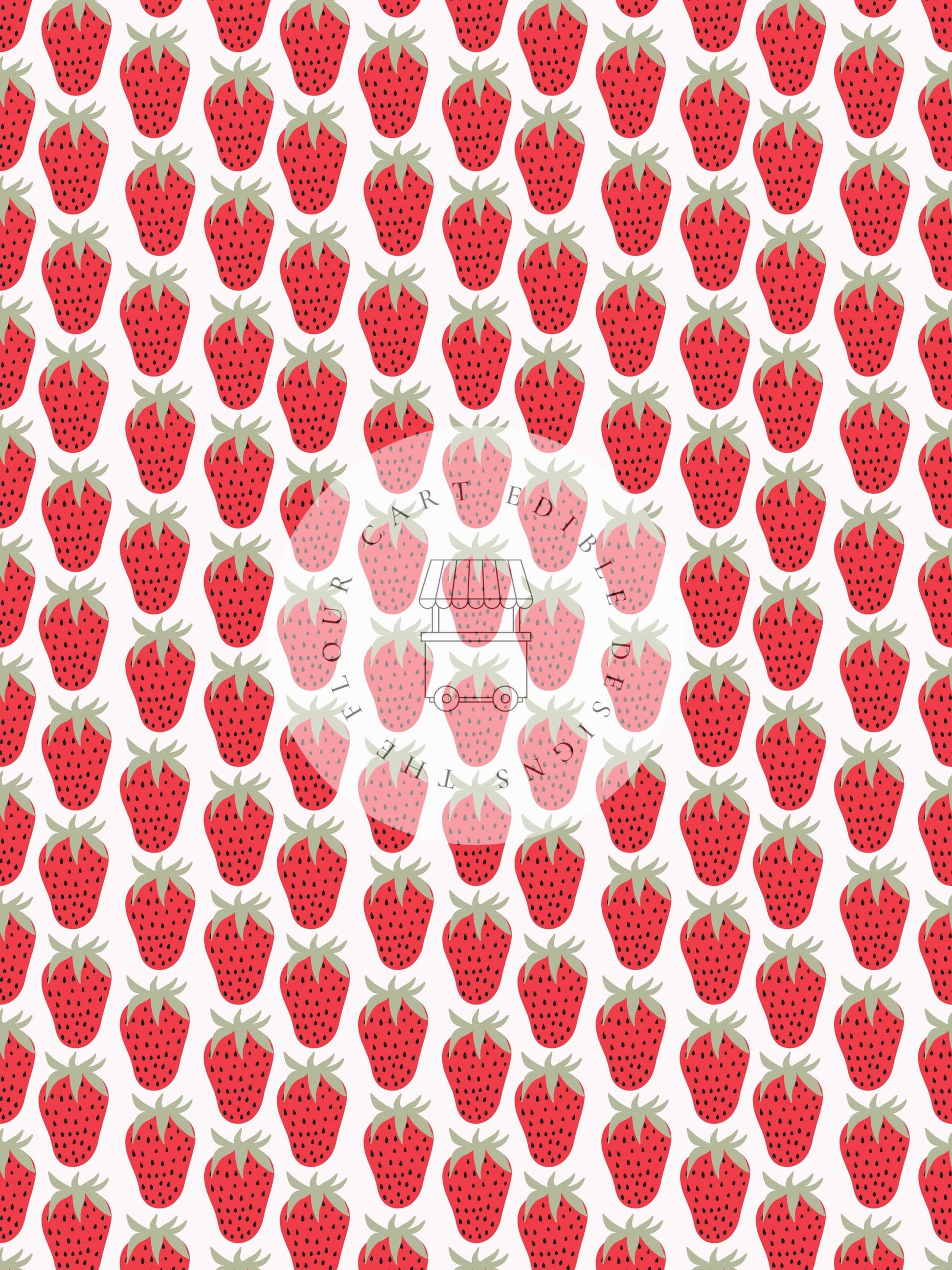 Strawberry Fields - Edible Image - O'Khach Baking Supplies