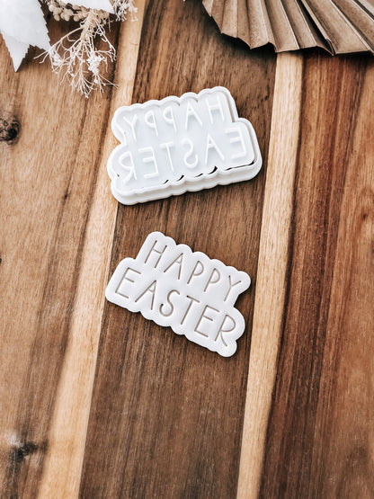 Happy Easter (Funky) Cookie Stamp & Cutter - Premium acrylic stamp from O'Khach Baking Supplies - Just $18.99! Shop now at O'Khach Baking Supplies