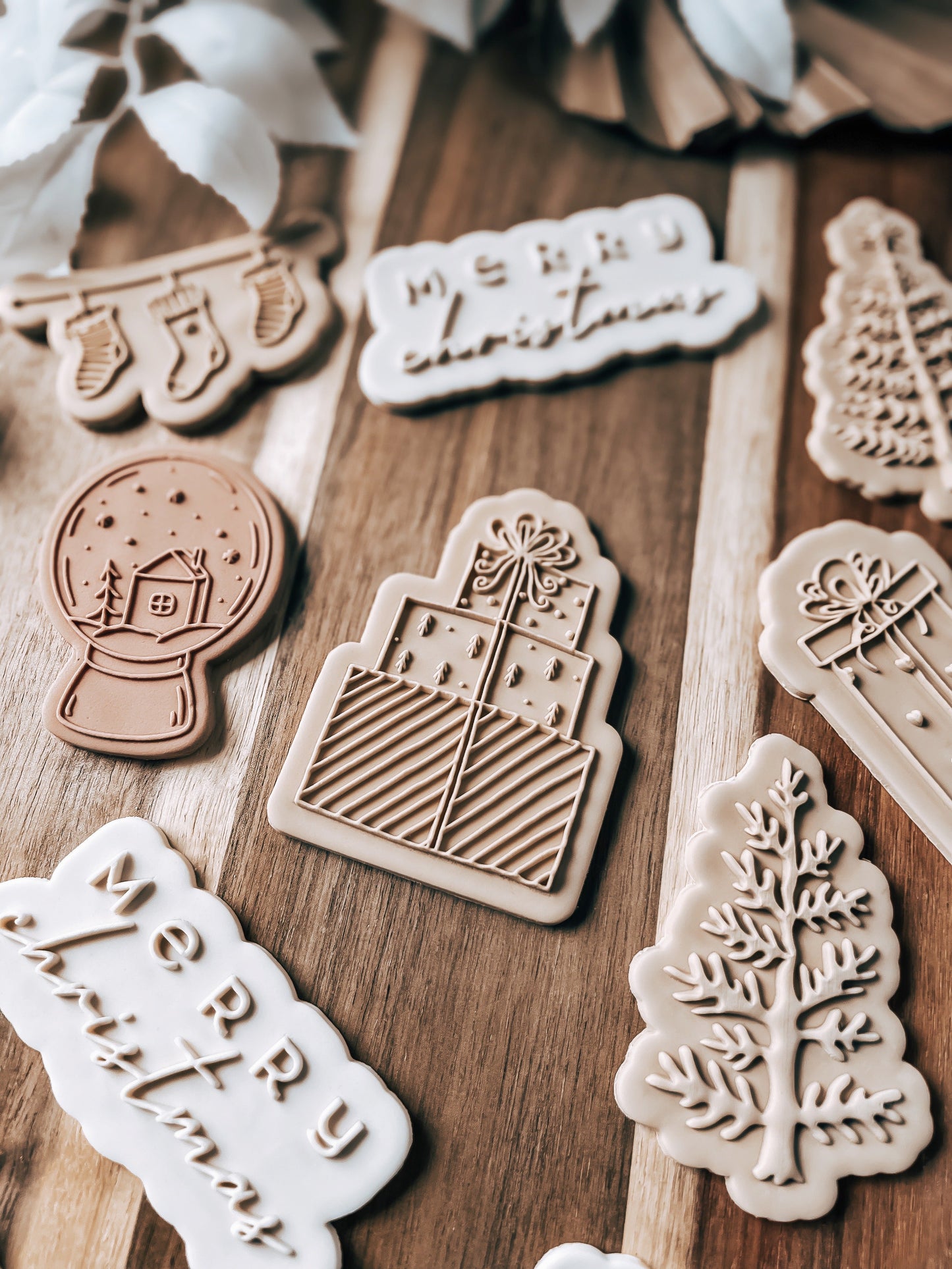 Merry Christmas 'UP' - Cookie Stamp & Cutter - Fondant & Sugar Cookies