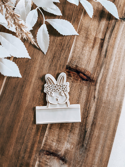 Floral Bunny - Cookie Stamp and Cutter - Ideal for Fondant & Sugar Cookies