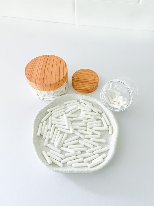 Matte White Rods – Edible Sprinkles for Cakes, Cookies & Cupcakes