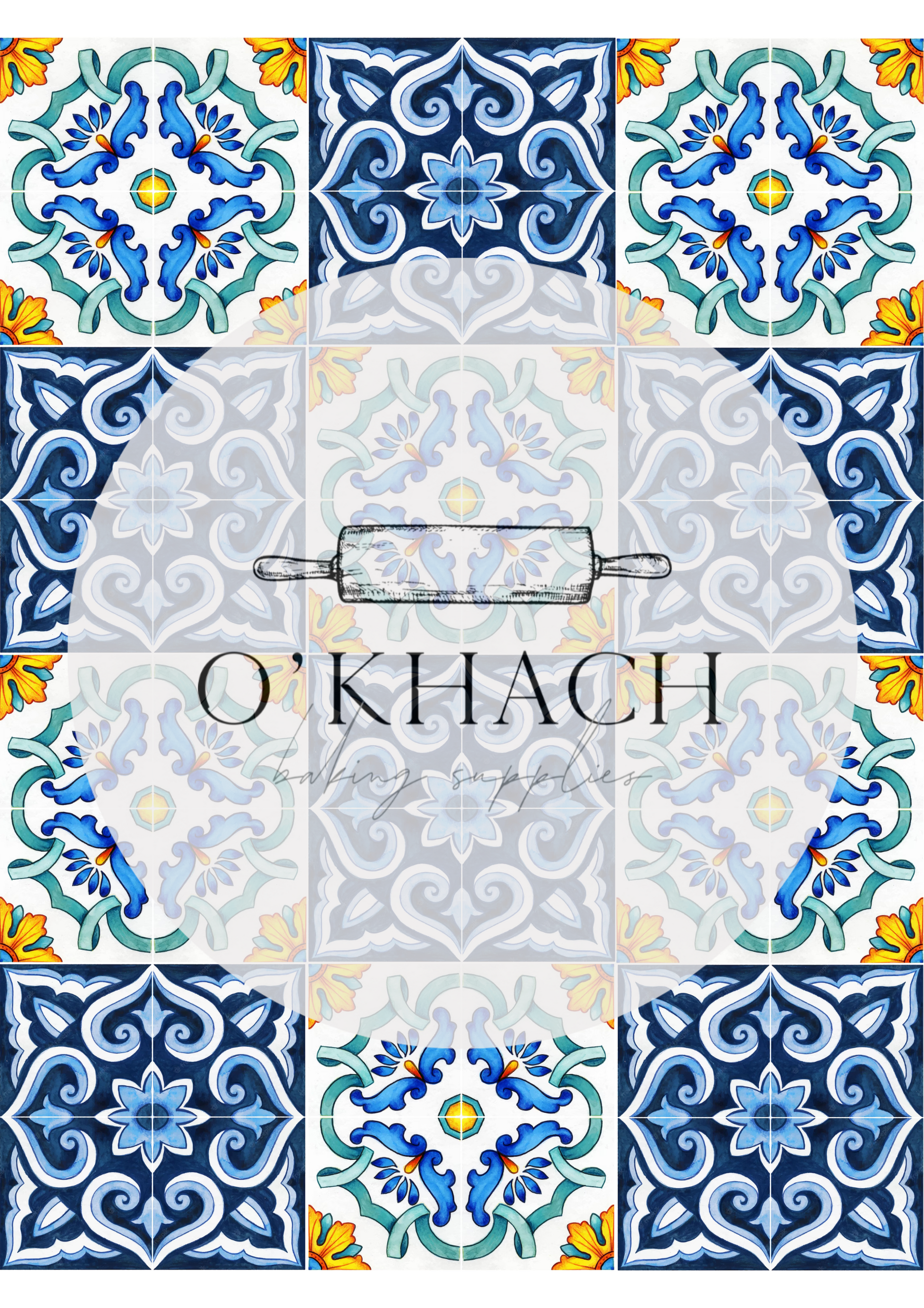 Positano & Lemon Details Pattern No.25 - Edible Image - Premium Edible Image from O'Khach Baking Supplies - Just $16.99! Shop now at O'Khach Baking Supplies