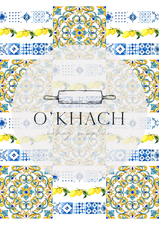 Positano & Lemon Details Pattern No.30 - Edible Image - Premium Edible Image from O'Khach Baking Supplies - Just $16.99! Shop now at O'Khach Baking Supplies