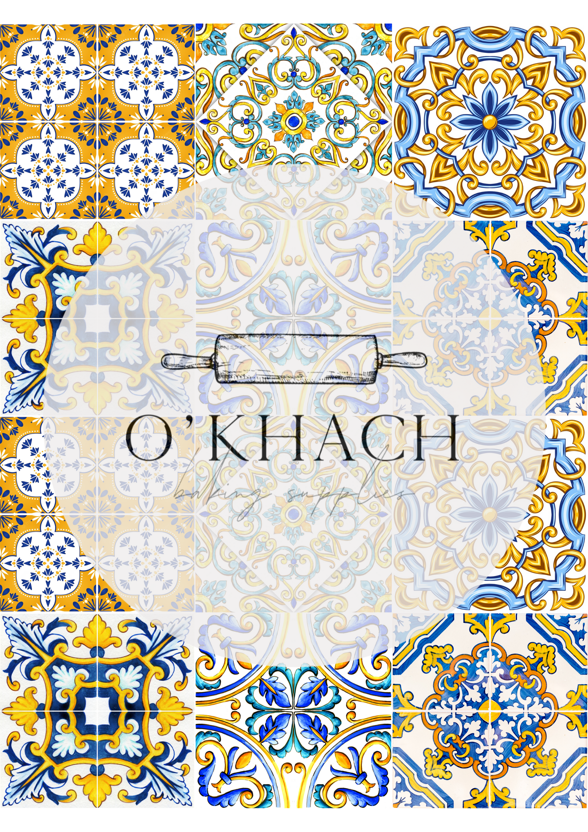 Positano & Lemon Details Pattern No.31 - Edible Image - Premium Edible Image from O'Khach Baking Supplies - Just $16.99! Shop now at O'Khach Baking Supplies