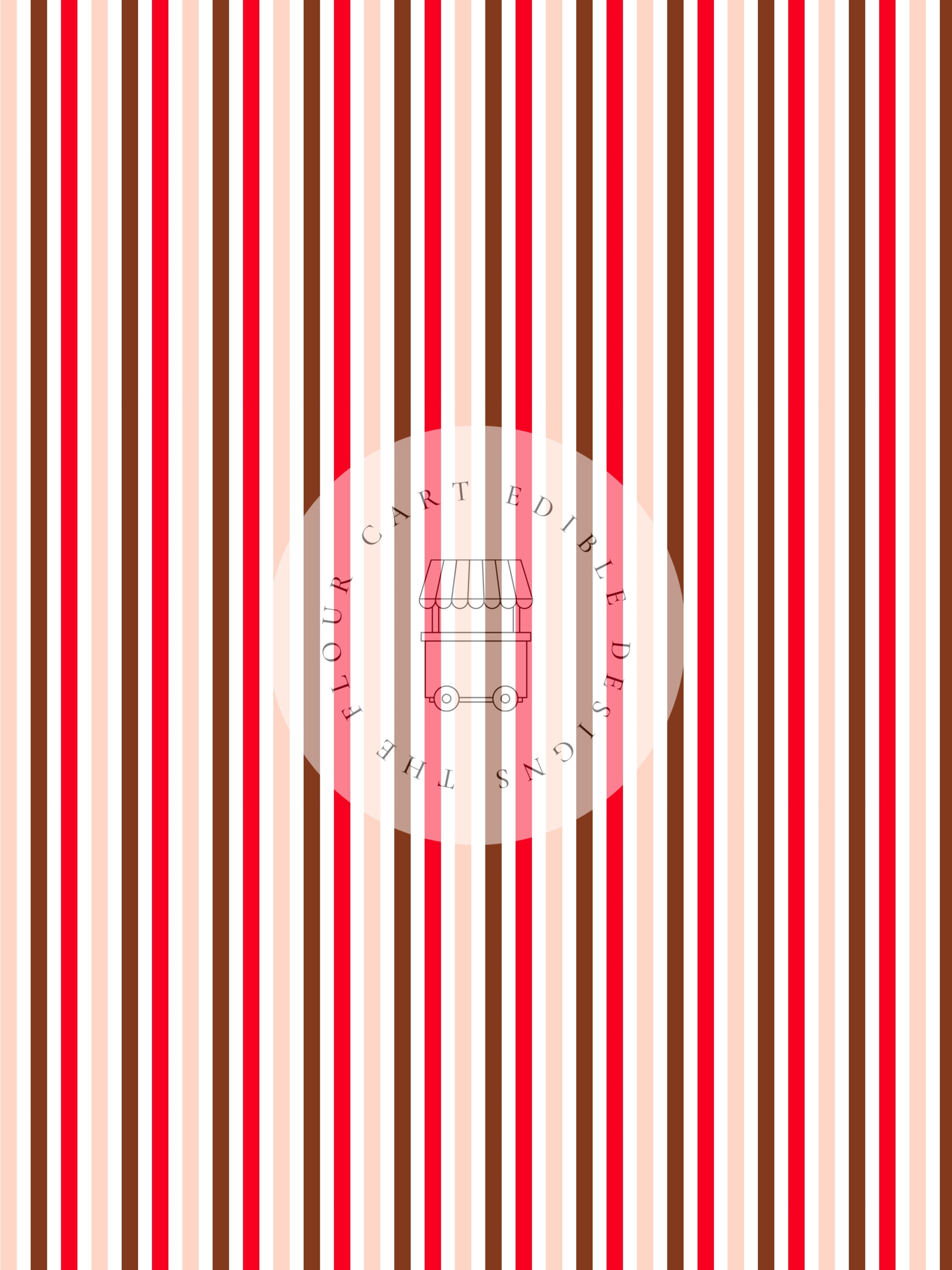 Strawberry and Chocolate Stripes - The Flour Cart Edible Image - Premium  from The Flour Cart - Just $16.99! Shop now at O'Khach Baking Supplies