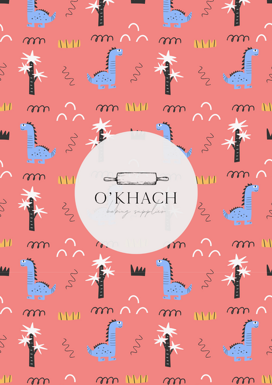 Dino Land Pattern No.16 - Edible Image - Premium Edible Image from O'Khach Baking Supplies - Just $16.99! Shop now at O'Khach Baking Supplies