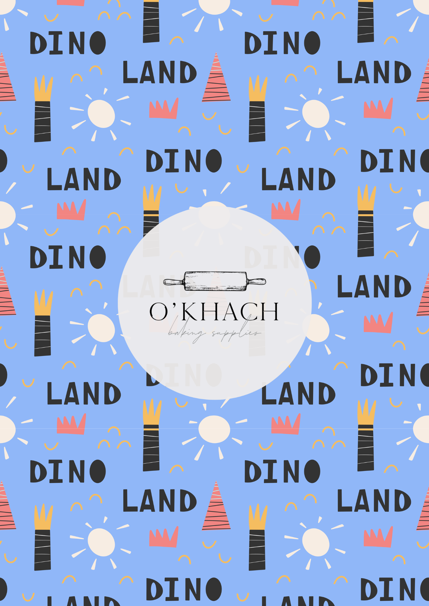 Dino Land Pattern No.24 - Edible Image - Premium Edible Image from O'Khach Baking Supplies - Just $16.99! Shop now at O'Khach Baking Supplies