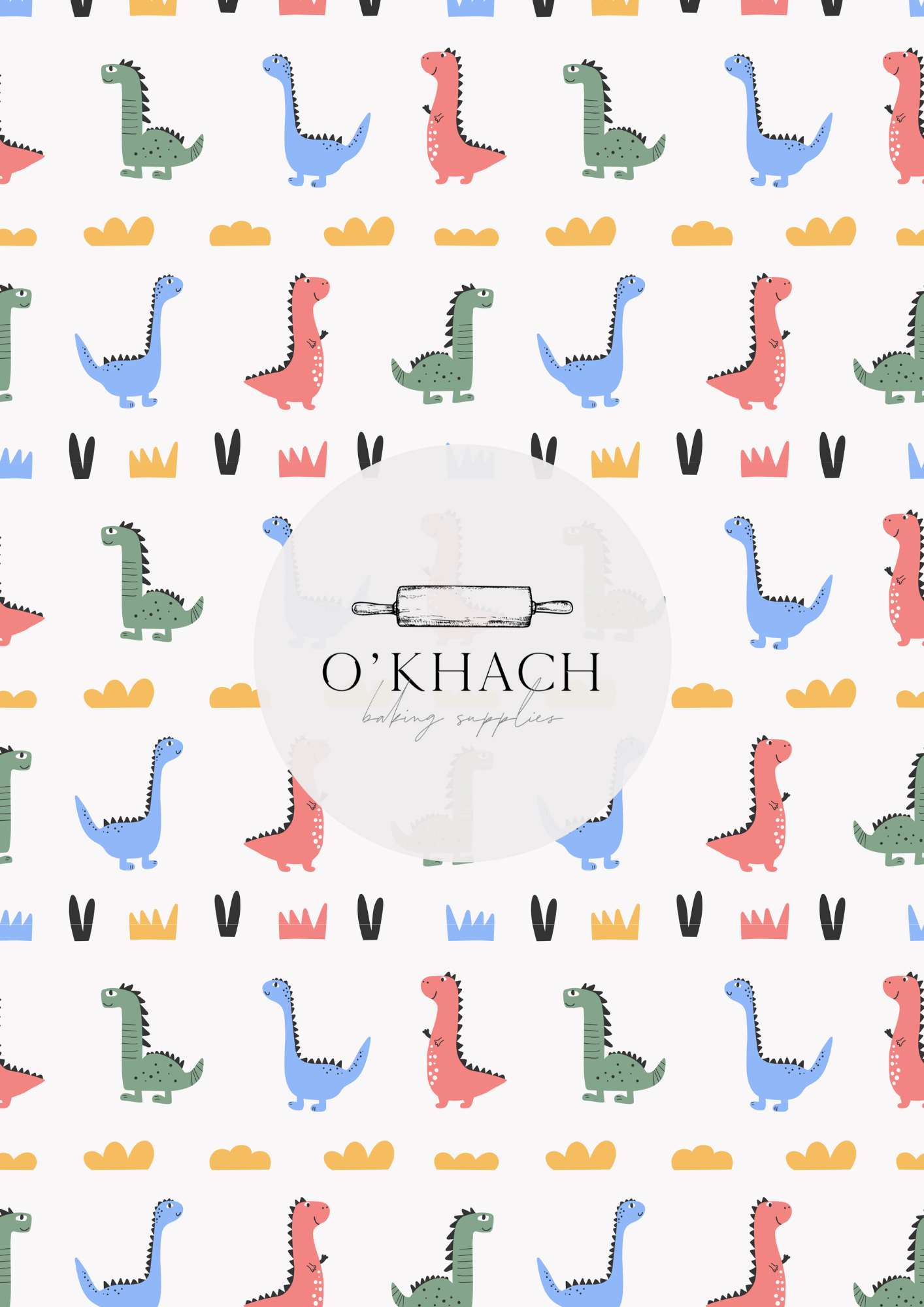 Dino Land Pattern No.3 - Edible Image - Premium Edible Image from O'Khach Baking Supplies - Just $16.99! Shop now at O'Khach Baking Supplies