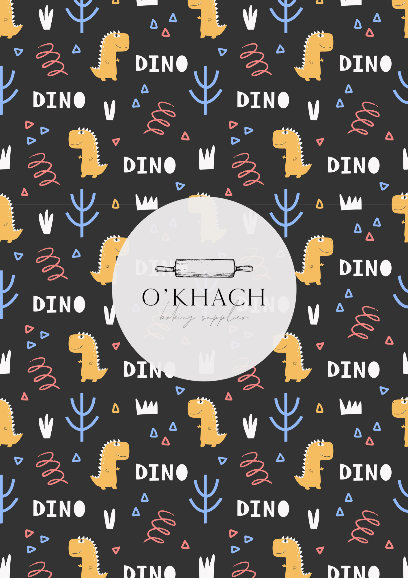 Dino Land Pattern No.4 - Edible Image - Premium Edible Image from O'Khach Baking Supplies - Just $16.99! Shop now at O'Khach Baking Supplies