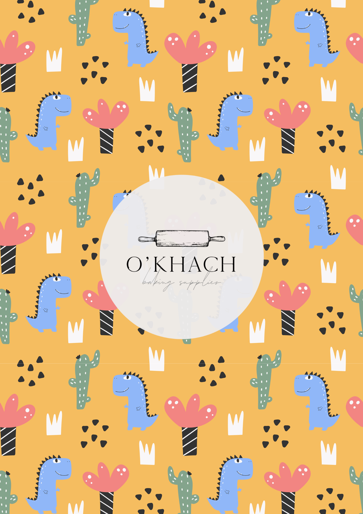 Dino Land Pattern No.5 - Edible Image - Premium Edible Image from O'Khach Baking Supplies - Just $16.99! Shop now at O'Khach Baking Supplies