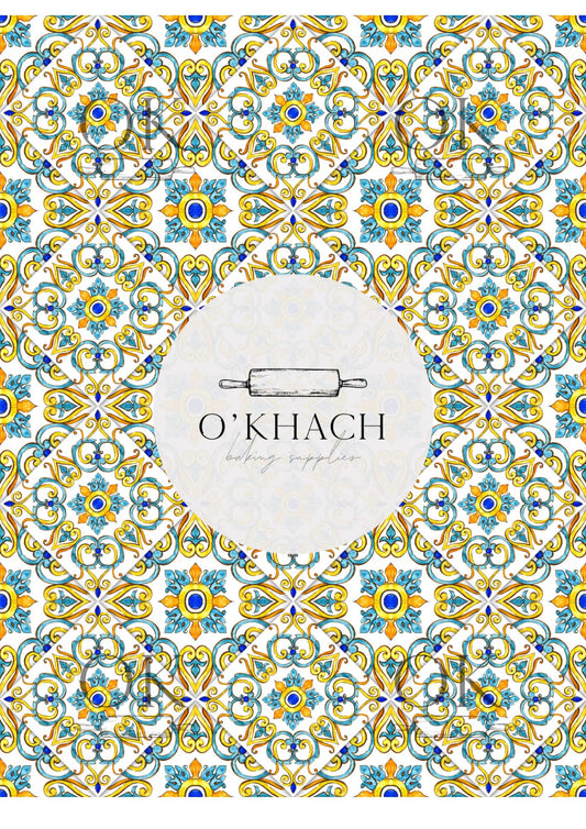 Positano & Lemon Details Pattern No.13 - Edible Image - Premium Edible Image from O'Khach Baking Supplies - Just $16.99! Shop now at O'Khach Baking Supplies