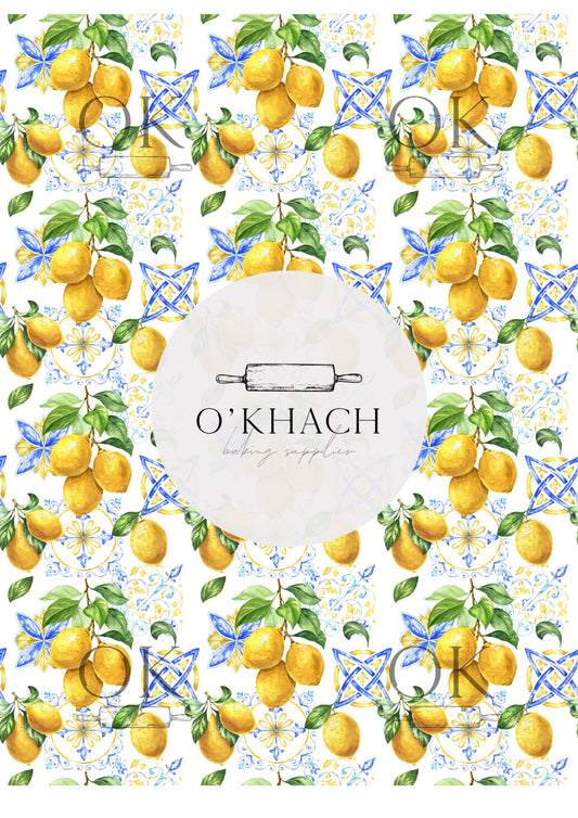 Positano & Lemon Details Pattern No.14 - Edible Image - Premium Edible Image from O'Khach Baking Supplies - Just $16.99! Shop now at O'Khach Baking Supplies