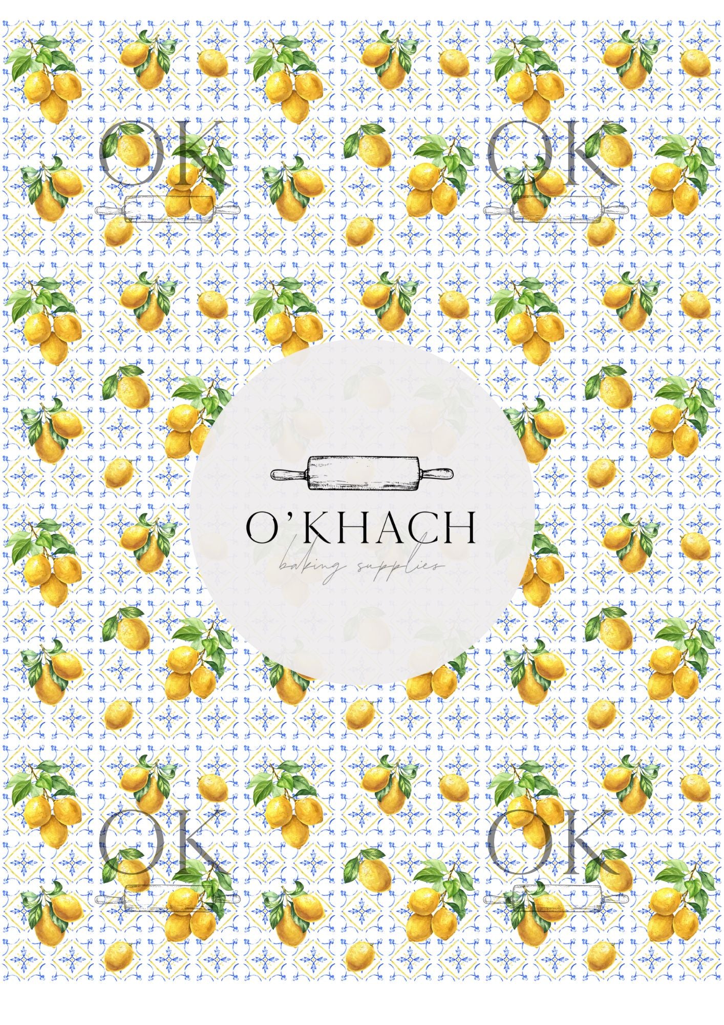 Positano & Lemon Details Pattern No.15 - Edible Image - Premium Edible Image from O'Khach Baking Supplies - Just $16.99! Shop now at O'Khach Baking Supplies