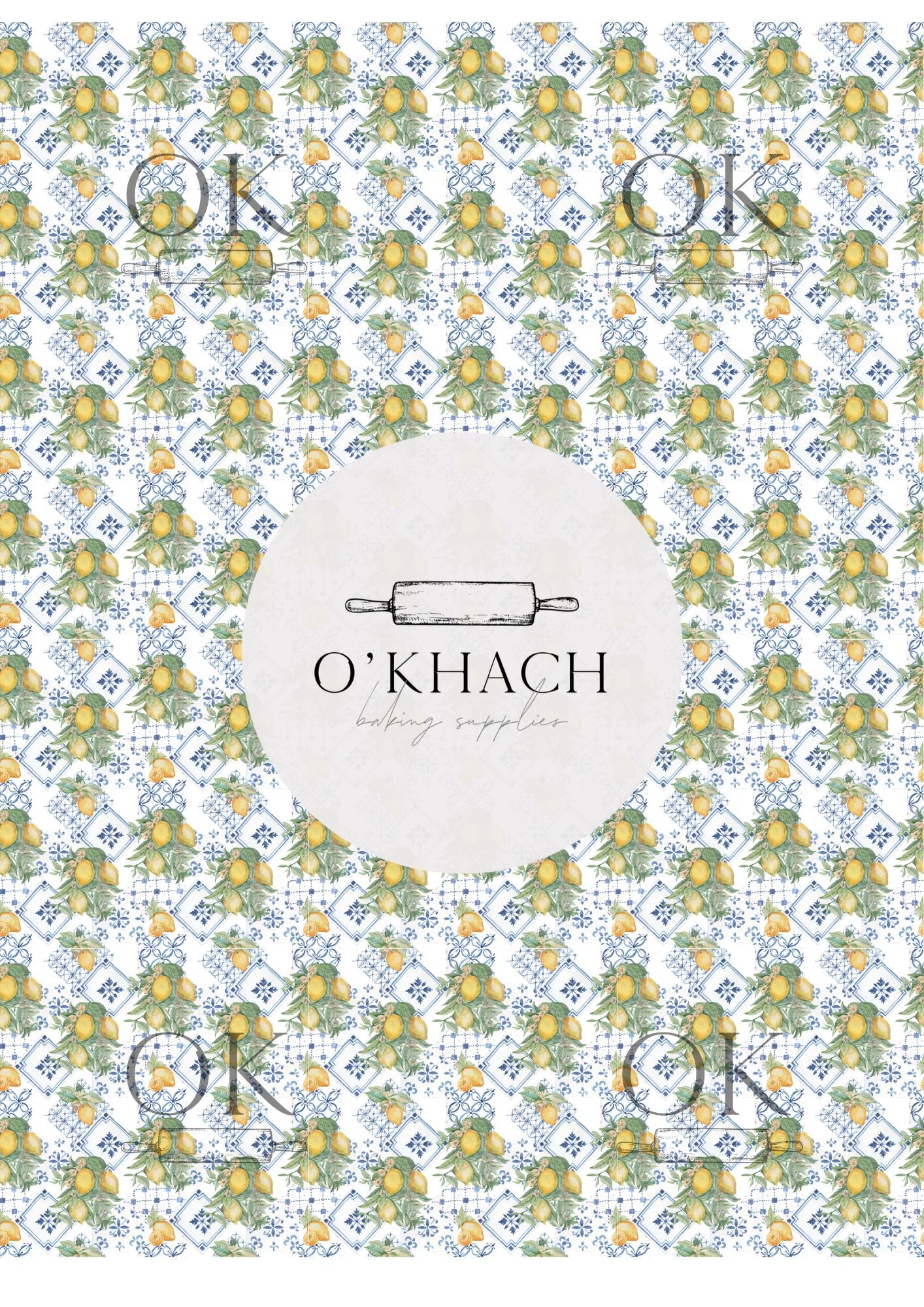 Positano & Lemon Details Pattern No.17 - Edible Image - Premium Edible Image from O'Khach Baking Supplies - Just $16.99! Shop now at O'Khach Baking Supplies