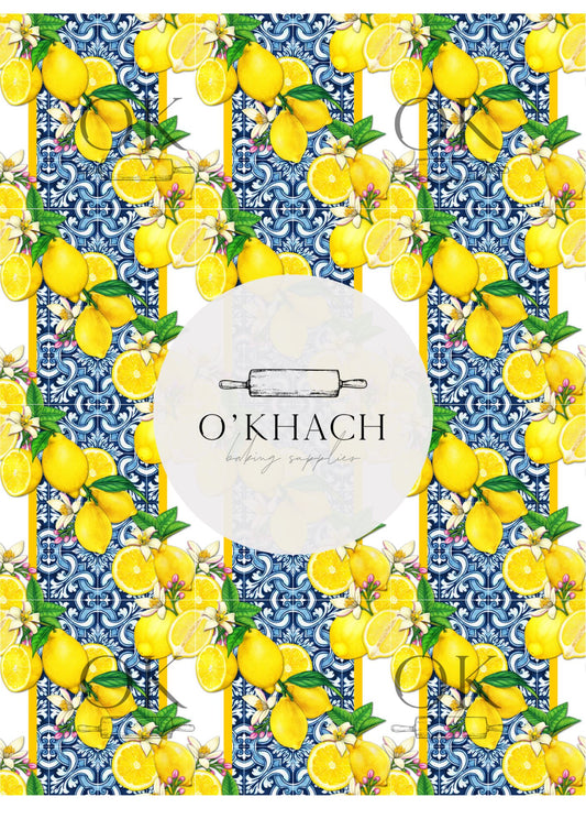 Positano & Lemon Details Pattern No.8 - Edible Image - Premium Edible Image from O'Khach Baking Supplies - Just $16.99! Shop now at O'Khach Baking Supplies