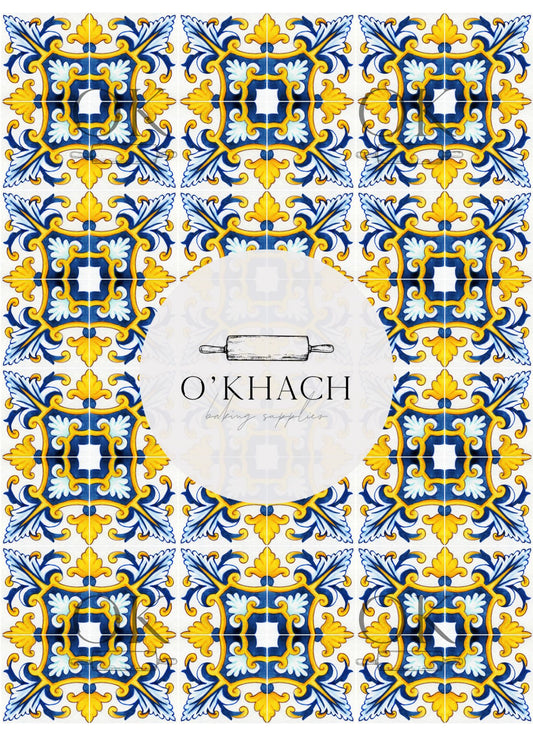 Positano & Lemon Details Pattern No.9 - Edible Image - Premium Edible Image from O'Khach Baking Supplies - Just $16.99! Shop now at O'Khach Baking Supplies