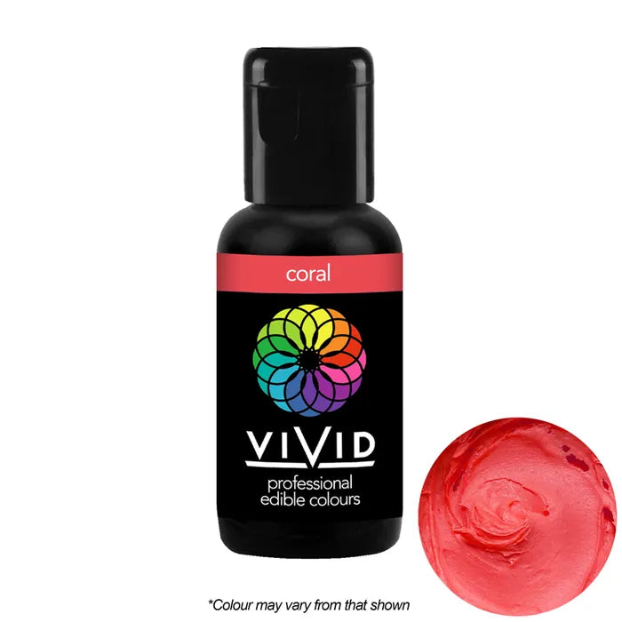 Coral - Gel Colour 21g | Vivid Professional - Premium Vivid Professional from Cake Craft - Just $4.99! Shop now at O'Khach Baking Supplies
