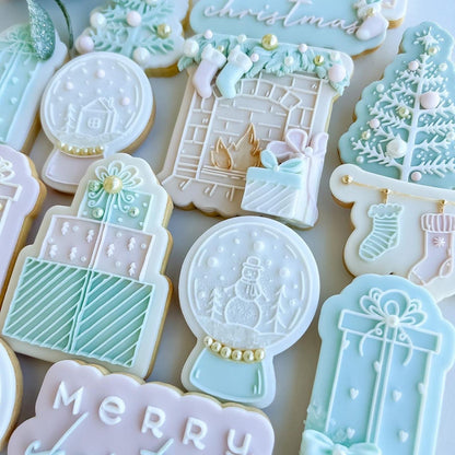 Snowy Christmas Tree 'UP' - Cookie Stamp & Cutter - Fondant & Sugar Cookies